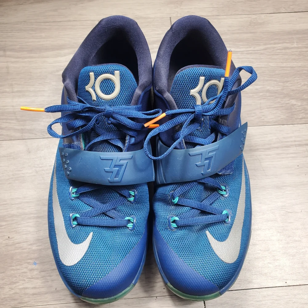 Nike KD 7 GS Elevate 669942-400 7Y Blue Silver Kevin Durant Basketball Shoes